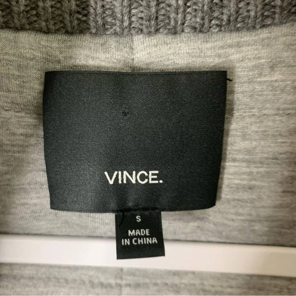 Vince Mens Gray Wool/ Cashmere full zip thick Vest S